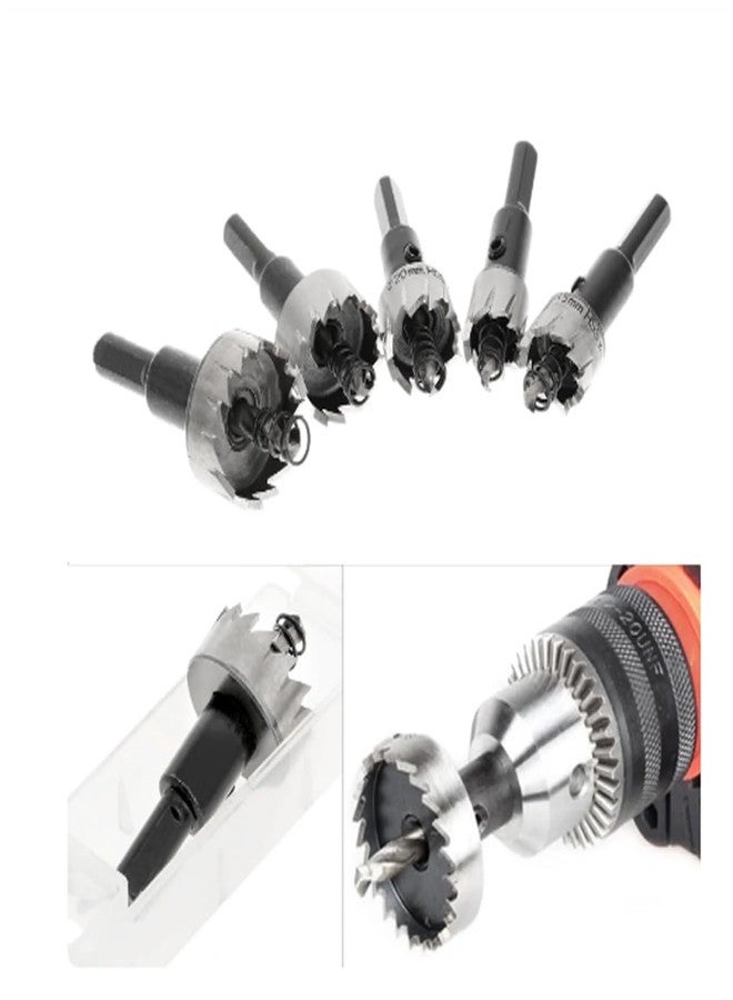 Veltrix - 5Pcs/Set 16mm 18mm 20mm 25mm 30mm HSS Stainless Steel Hole Saws Cutter Drill Bits with Wrench for Metal Power Tool Accessories - Image 3